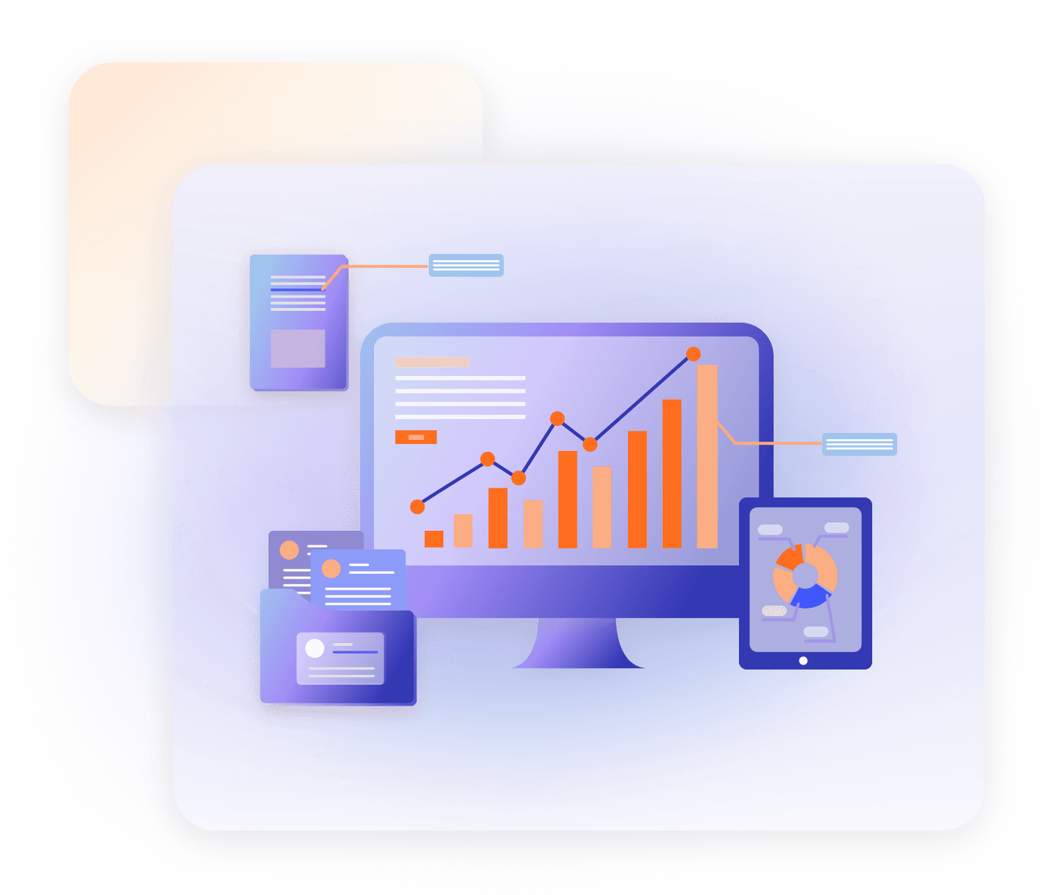 The image is a screenshot of a computer, showing multimedia elements, text, and design related to an operating system or software.